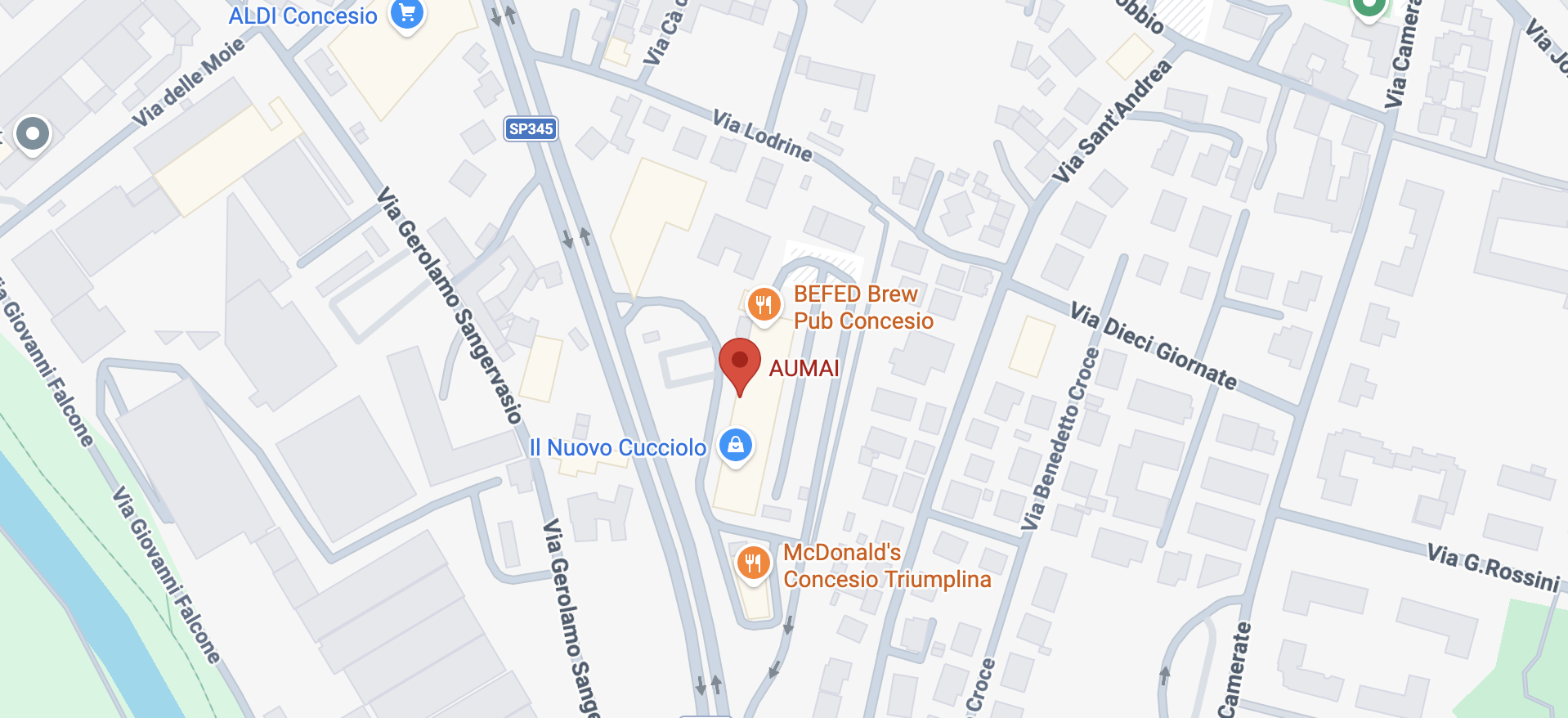 Posizione del negozio Aumai a Concesio su Google Maps